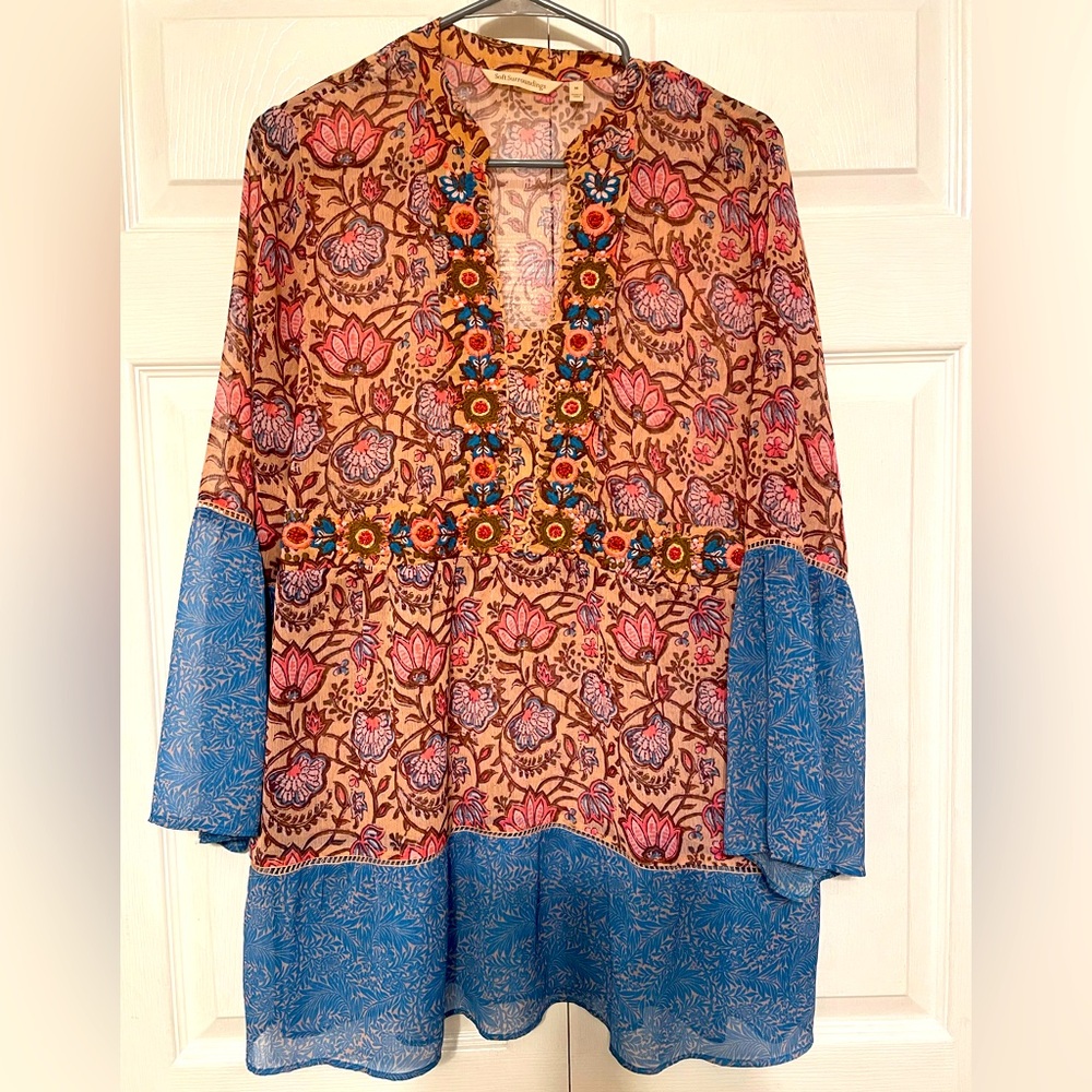 Soft Surroundings Floral Embroidered Tunic